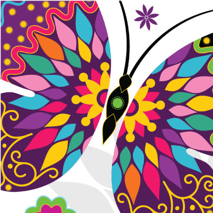 Illustration of Colorful Butterfly