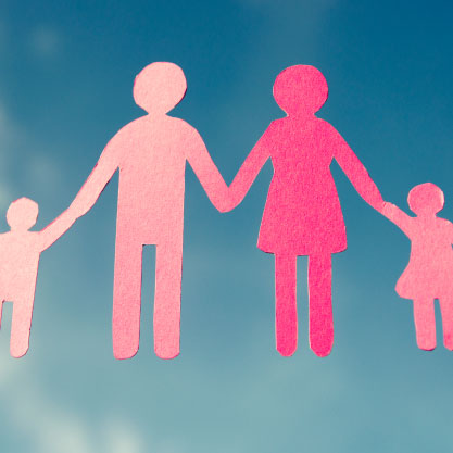 A Paper Cutout of a Family